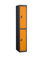 Metal Locker - Black Bodied Steel Two Compartment