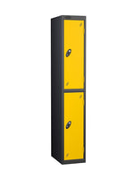 Metal Locker - Black Bodied Steel Two Compartment - Probe Lockers Online
