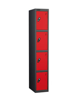 Metal Locker - Black Bodied Steel Four Compartment