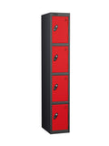 Metal Locker - Black Bodied Steel Four Compartment