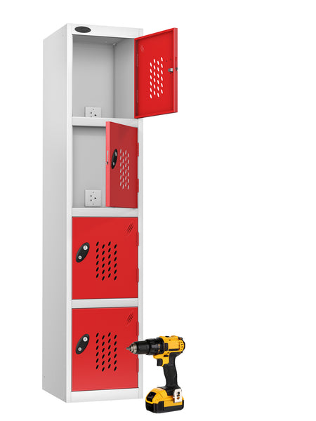 Metal Lockers - Re-Charge 4 Locker  For Tablets, Mobile Phones, Laptops And Power Tools