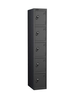 Metal Locker - Black Bodied Steel Five Compartment