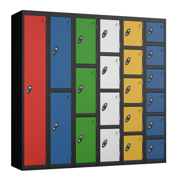 Metal Locker - Black Bodied Steel Single Compartment - Probe Lockers Online