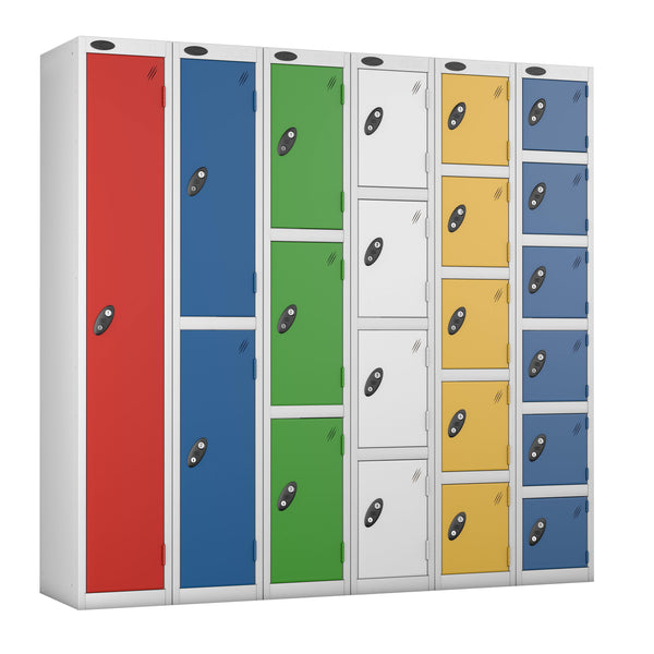Metal Lockers - Standard Width Steel Five Compartment - Probe Lockers Online